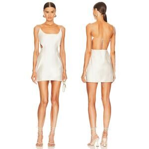 Anna October Vivienne Mini Dress Satin Open Back Bridal Hoco Cocktail Party Sz M